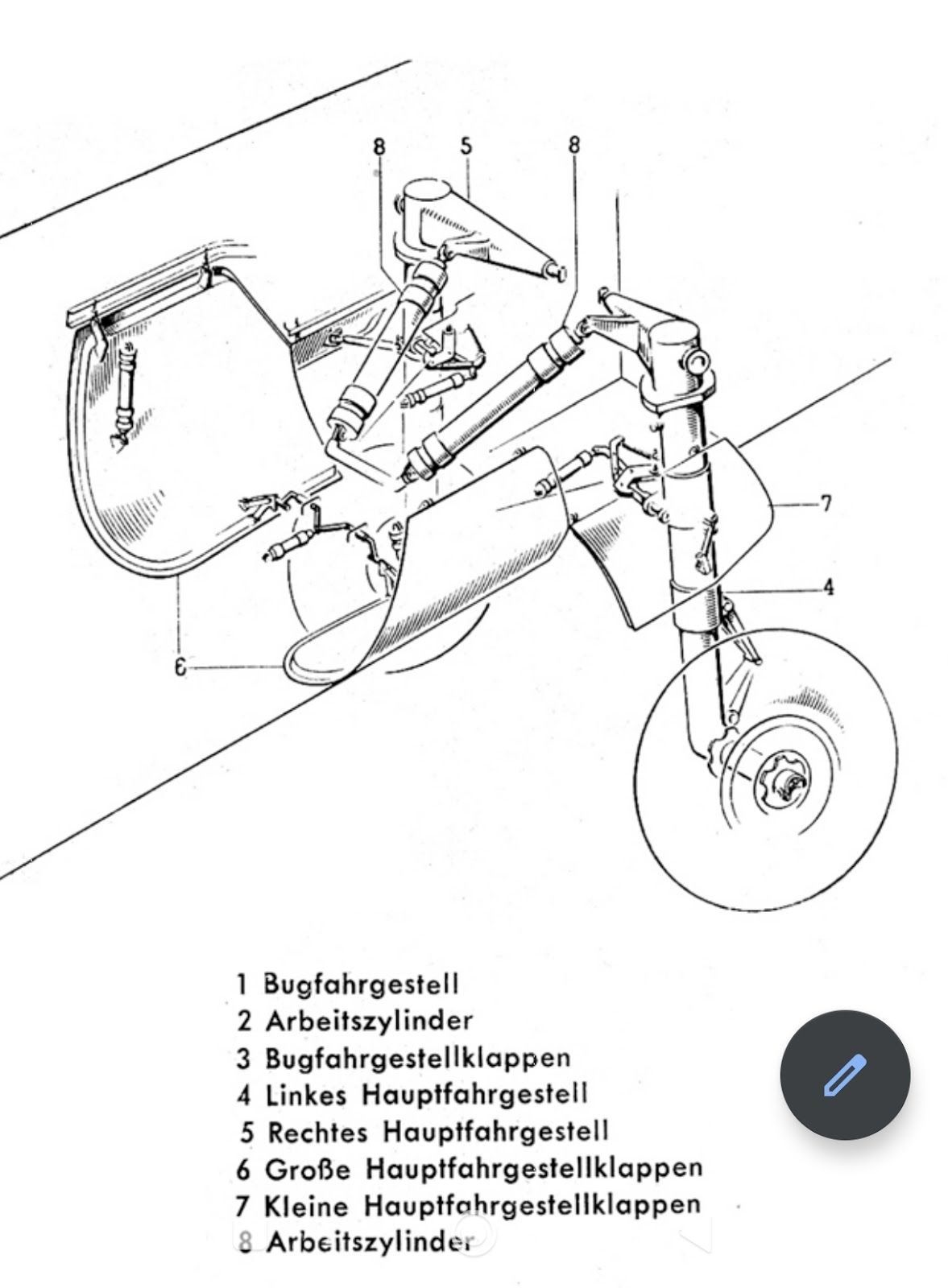 Main landing gear details.  Main landing gear details.