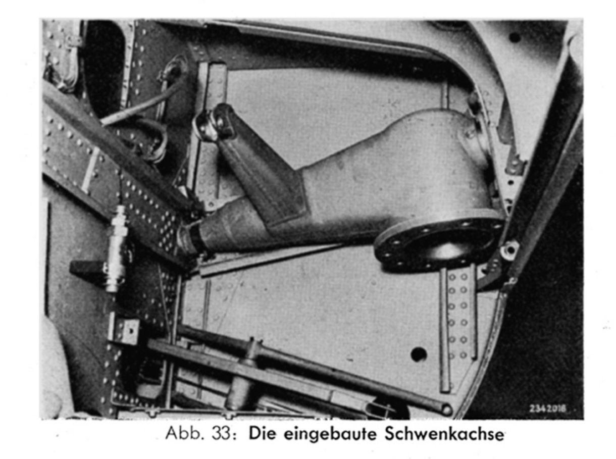Main landing gear swivel axis. Main landing gear swivel axis.