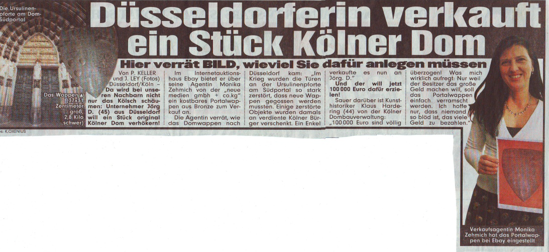 Monika Zehmisch verkauft ein Stück vom Kölner Dom