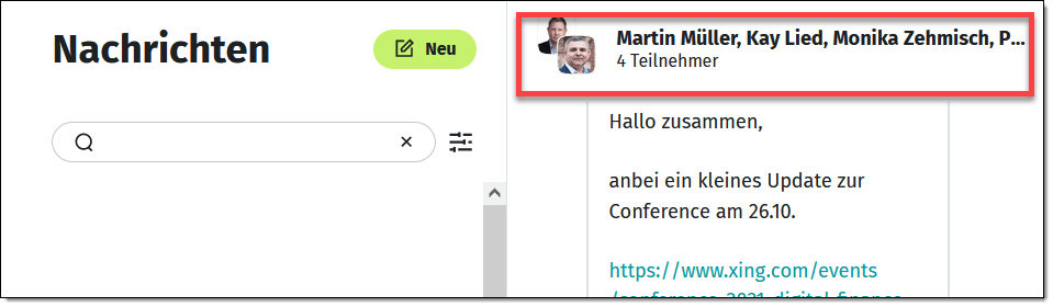 Nutze den Gruppen-Chat für den Austausch mit Kollegen oder Interessengemeinschaften. Nutze den Gruppen-Chat für den Austausch mit Kollegen oder Interessengemeinschaften.