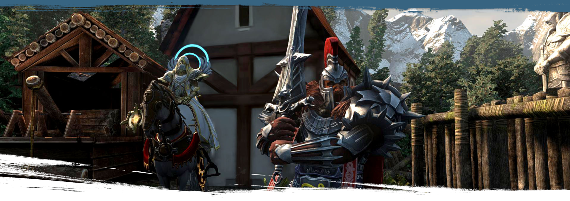 A screaming dwarf in full combat armor.