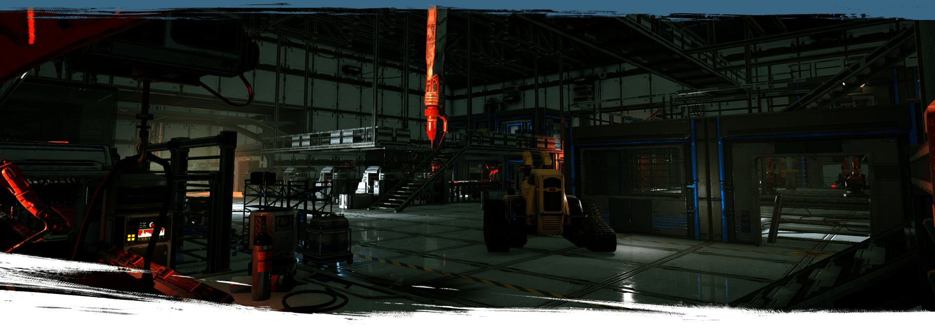 dark and industrial underground facility