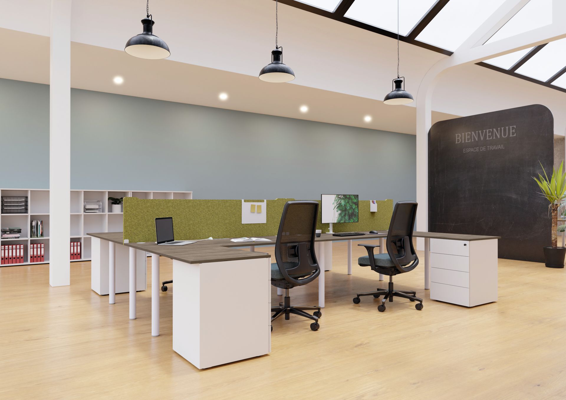 Cloison bureaux, panneau accoustique, Rangement sur-mesure, agencement bureautique - Vilame Menuiserie