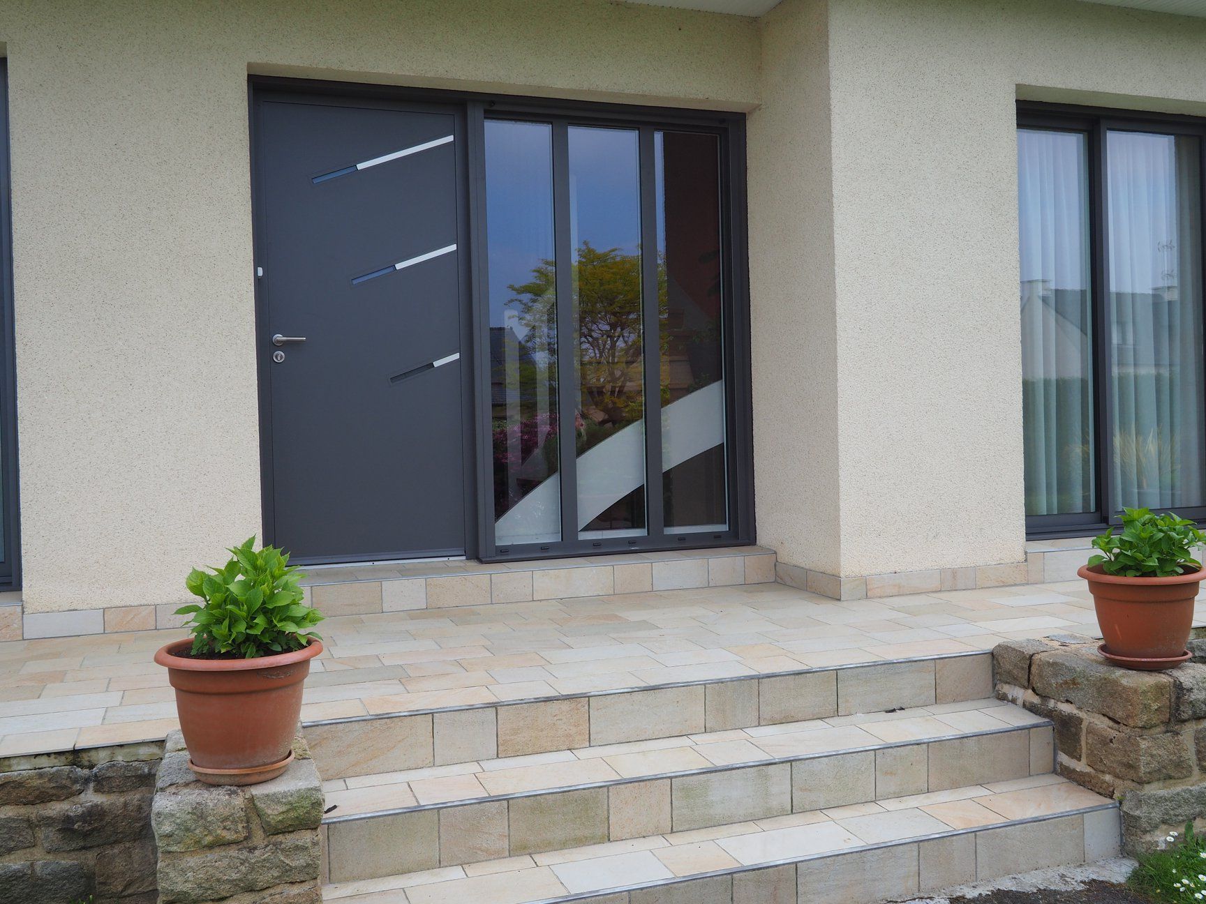 Porte d'entrée extérieur Alu- Vilame Menuiserie