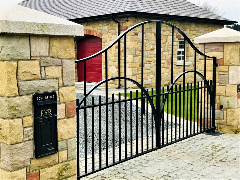 Modern Twist on a Traditional Entrance Gate, Galvanised and finished black