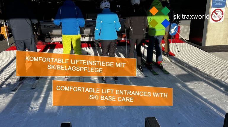 Lifteinstiege, Lift entrance, viel Komfort - skitrax world