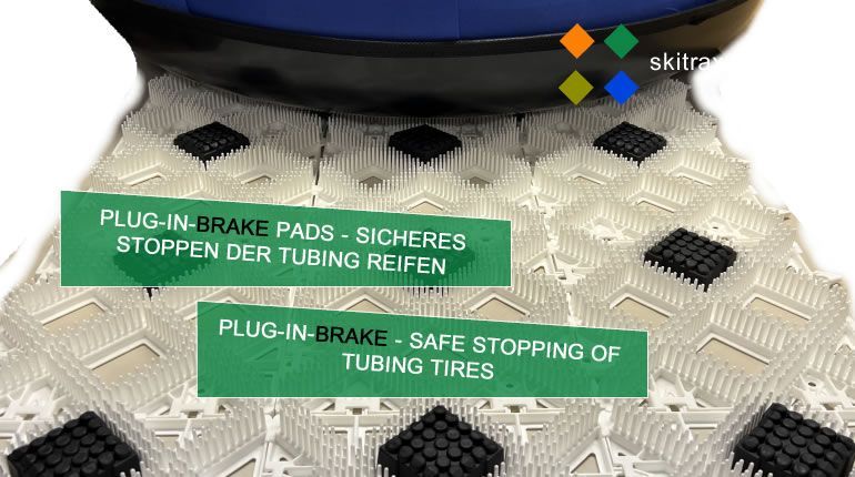 Plug-in-Break pads, Stoppen, Stopping, tubing Bahnen - skitrax world
