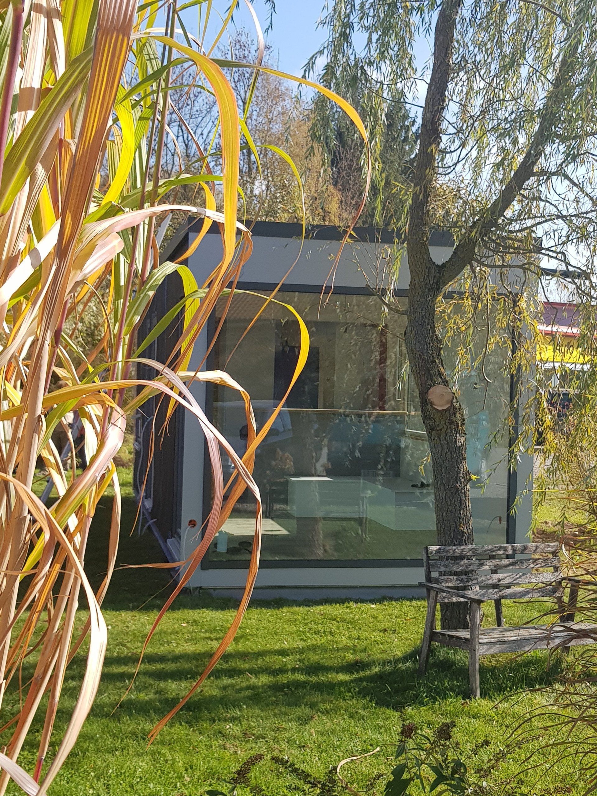 Der QUBE im Rohbau, ohne Fassade und Terasse.