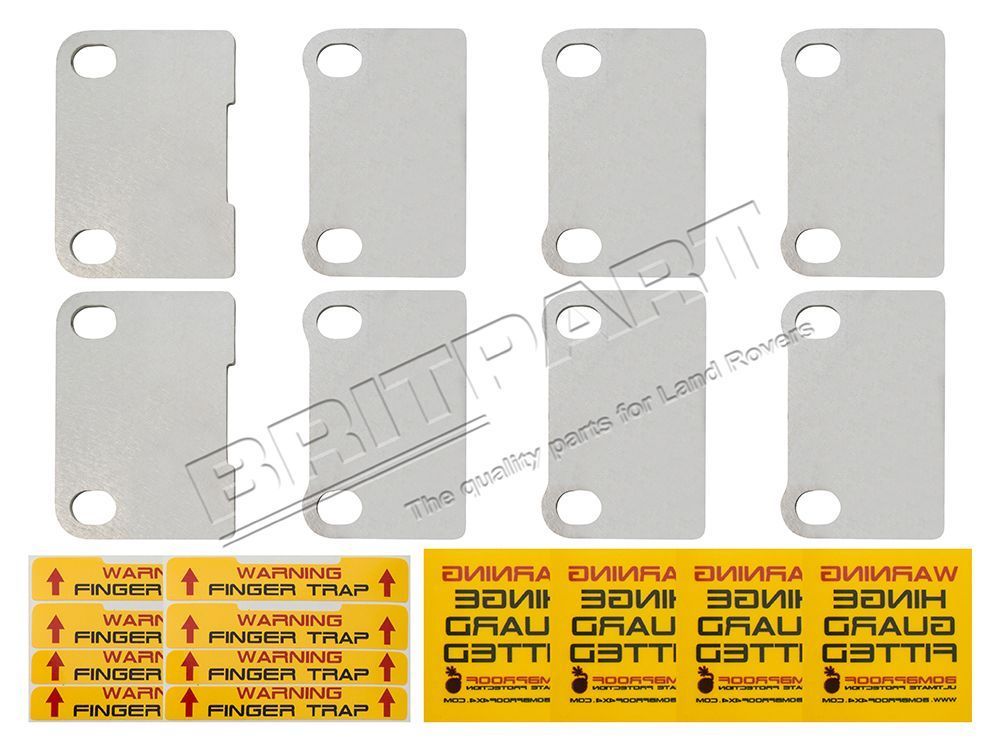 Land Rover Defender 4 Door Bomb Proof hinge guards anti-theft kit. DA1399