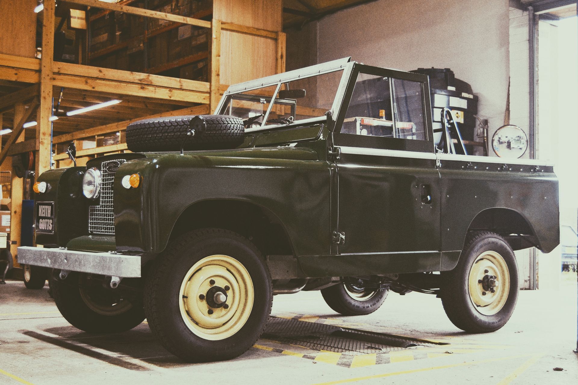 Classic Land Rover Series 2 in for an MOT at Keith Gotts