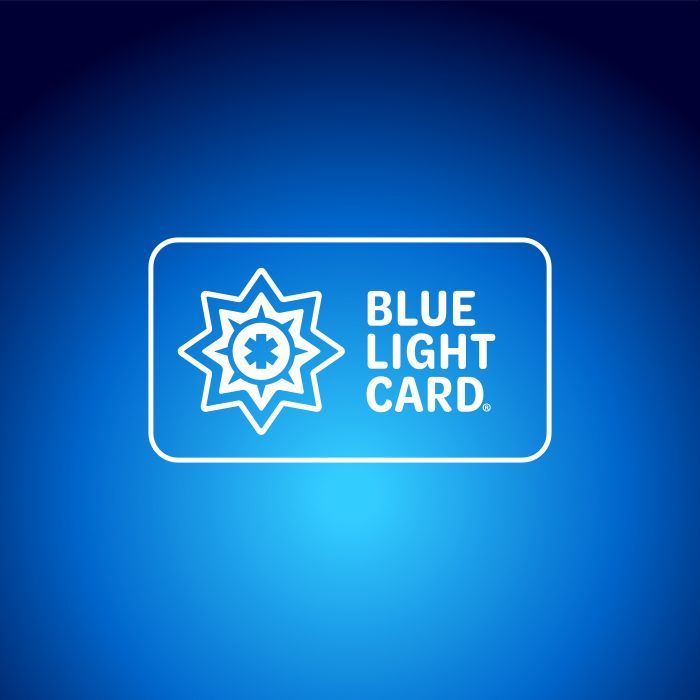 Blue Light Card logo showing that Keith Gotts offers discounts for emergency service workers and teachers in Alton.