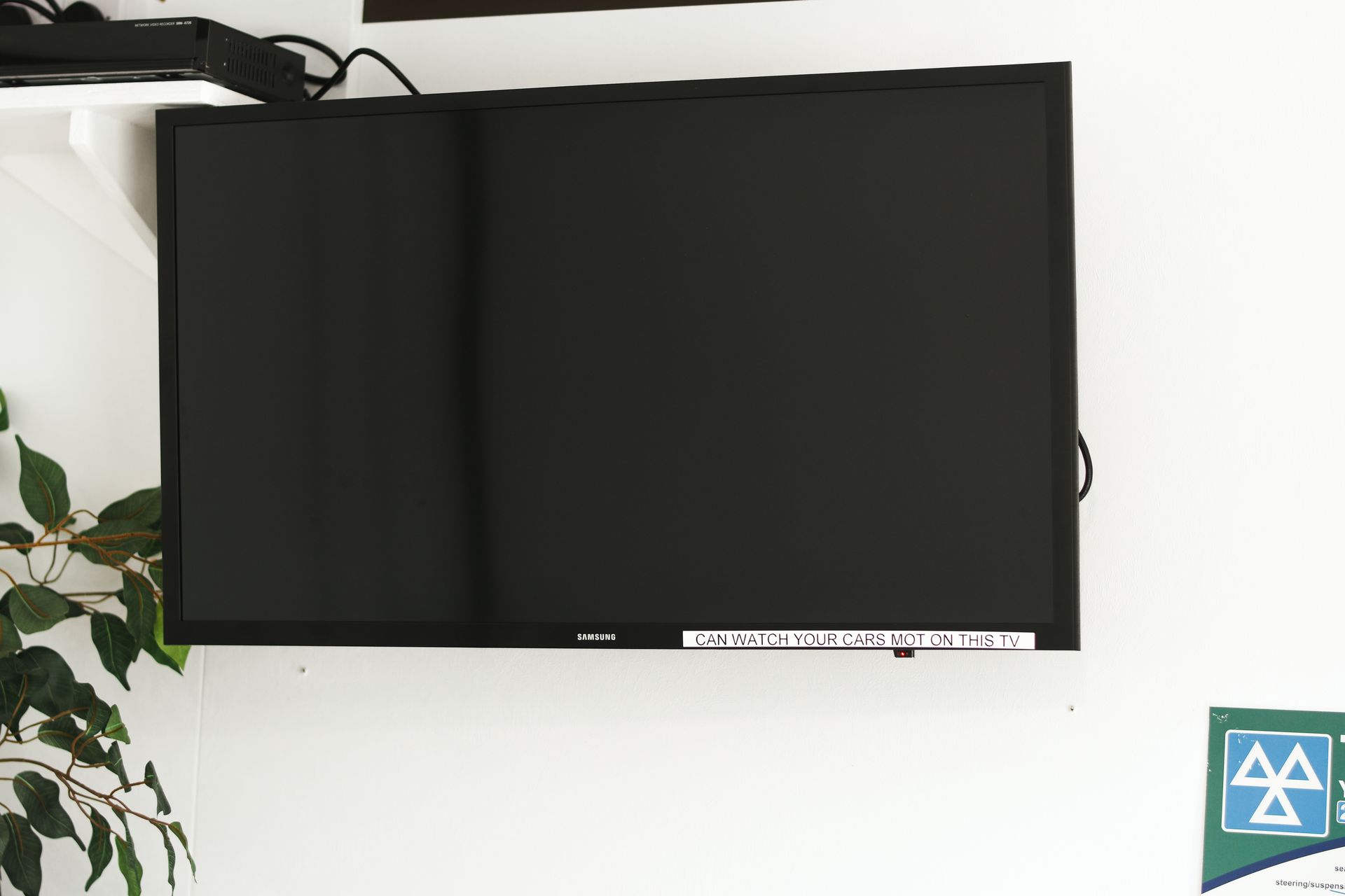 TV inside the waiting room at Keith Gotts