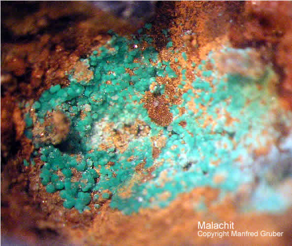 Sauerland Mineralien Altena Breitenhagen Malachit