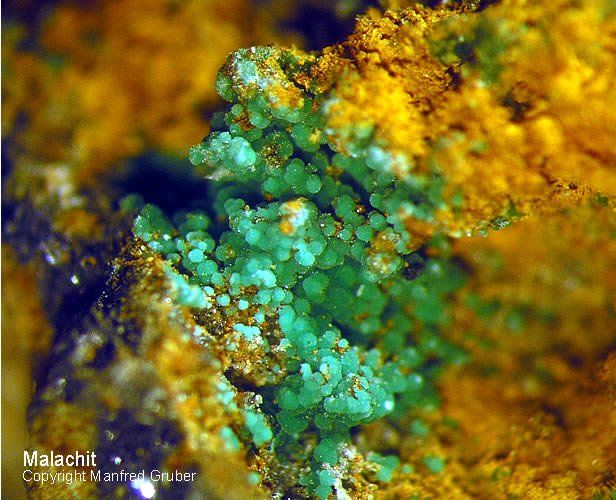 Sauerland Mineralien Becke Oese Malachit