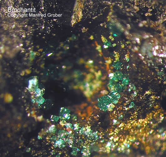 Hessen Mineralien Heddernheim Brochantit