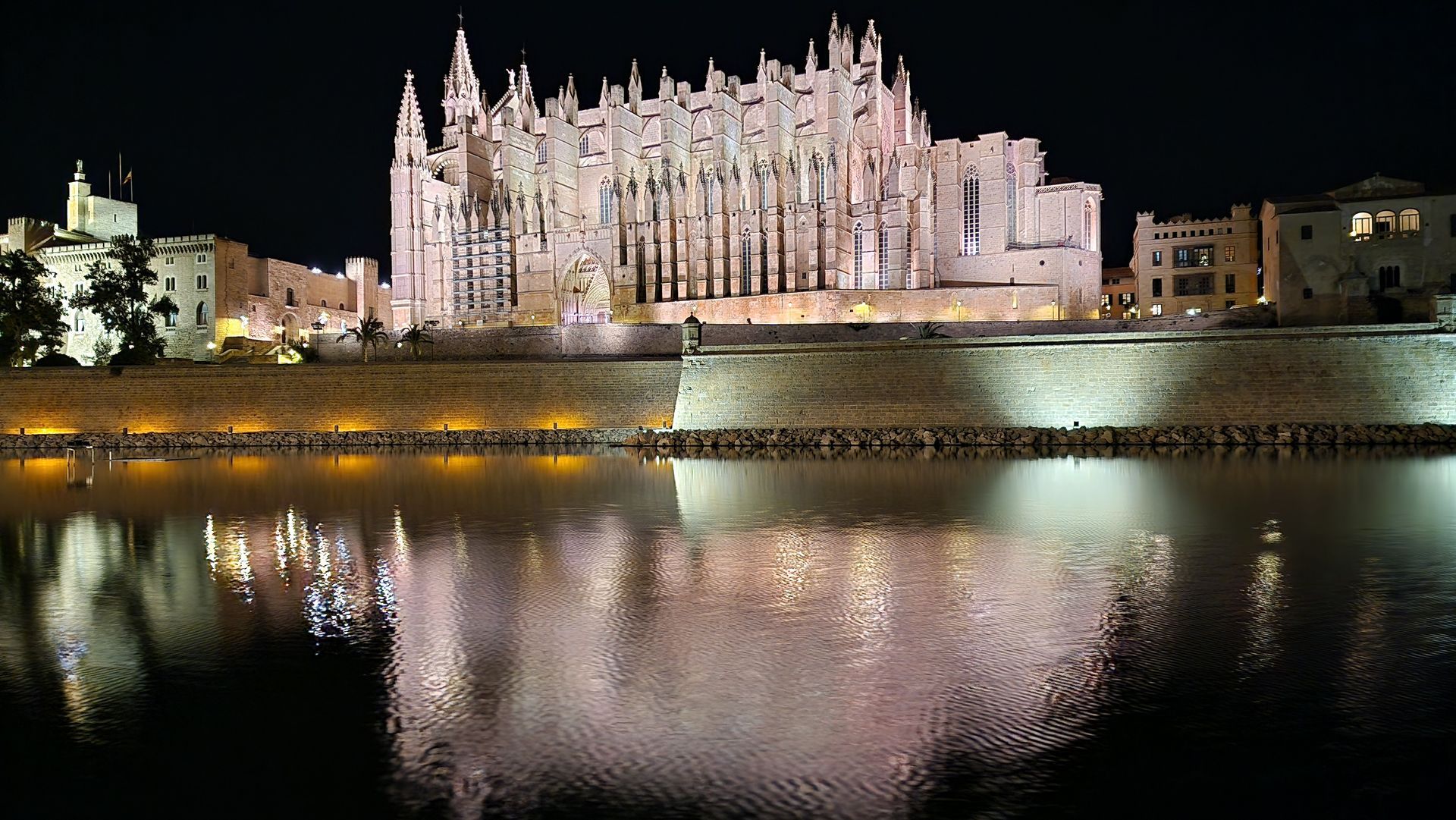 PALMA DE MALLORCA KATHEDRALE BEI NACHT