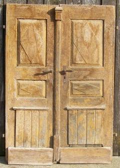 zweiflügelige Haustür, unrestauriert, Biedermeier
