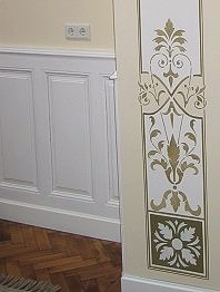 Schablonenmalerei an der Wand