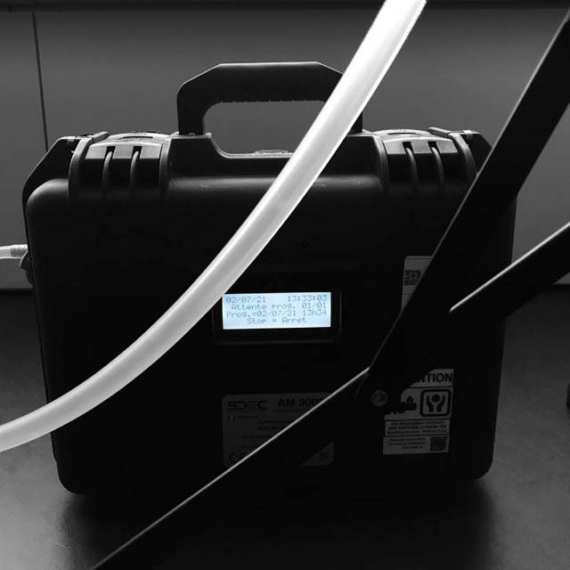 muestreo ambiental aire fibras amianto