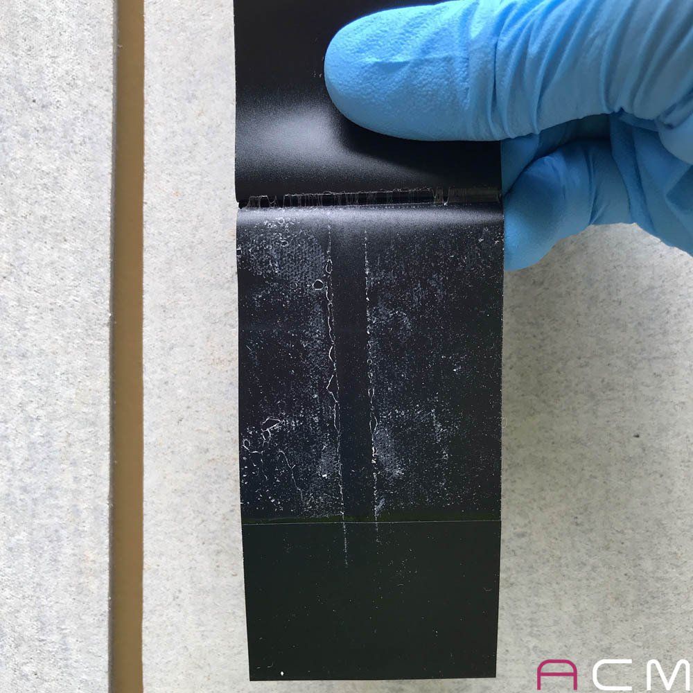 muestra superficie fibras amianto