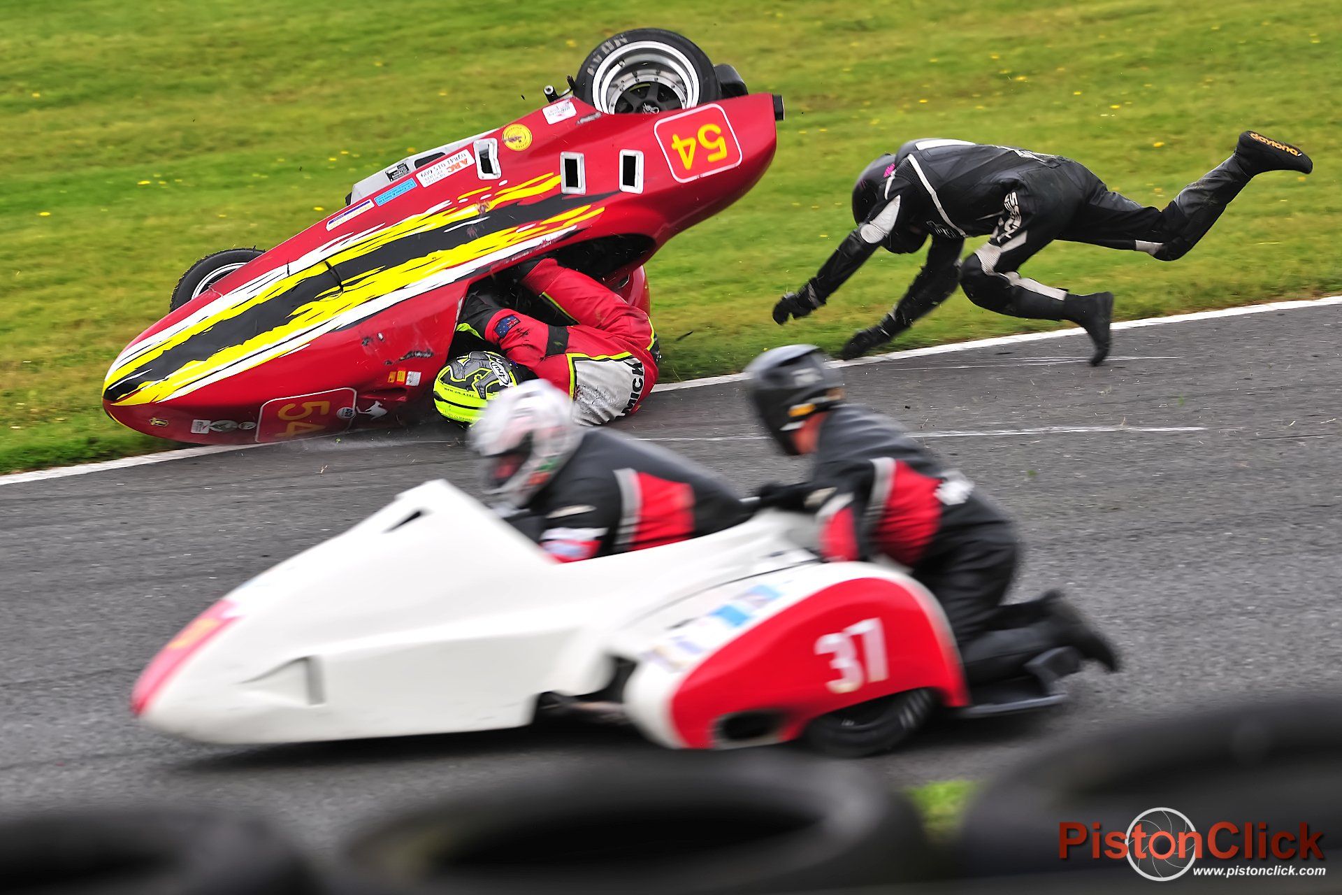 Mick Alton and Keith BrothertonSidecar Revival Cadwell Park