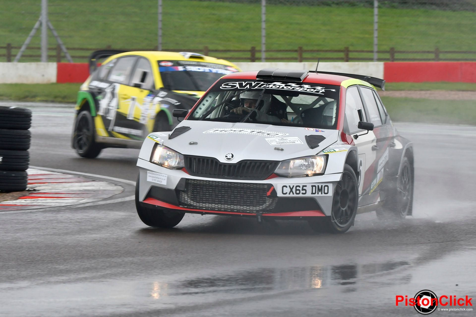 Wayne Larbalestier in a Skoda Fabia R5 at the Dukeries Rally 2024 Donington Park