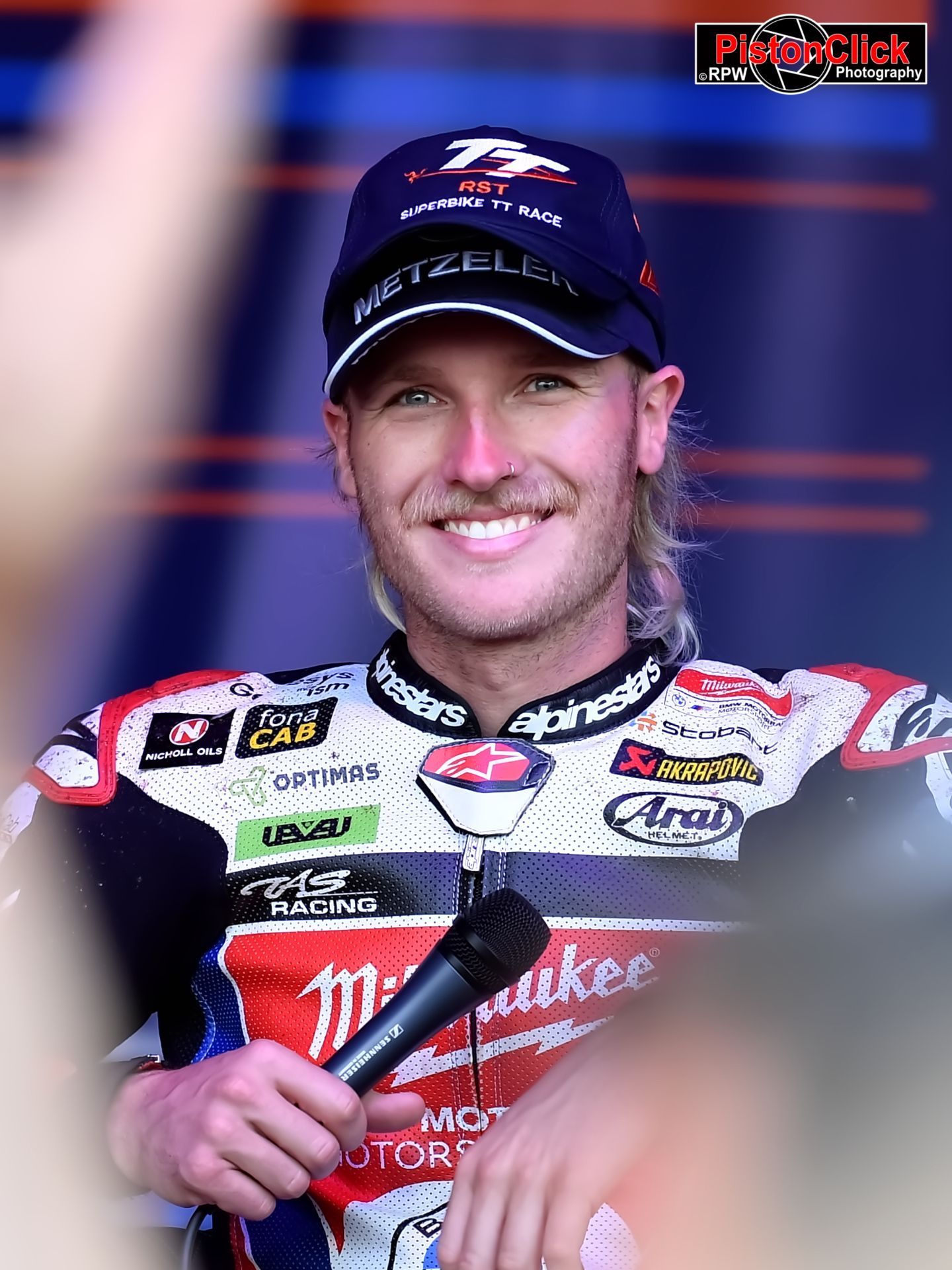 Davey Todd at the Superbike race one prize giving IoM TT 2024