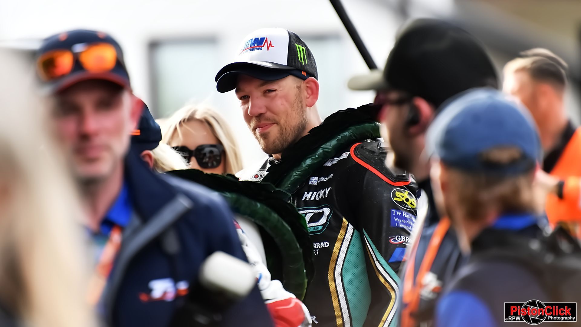 Peter Hickman at the Superbike race one prize giving IoM TT 2024