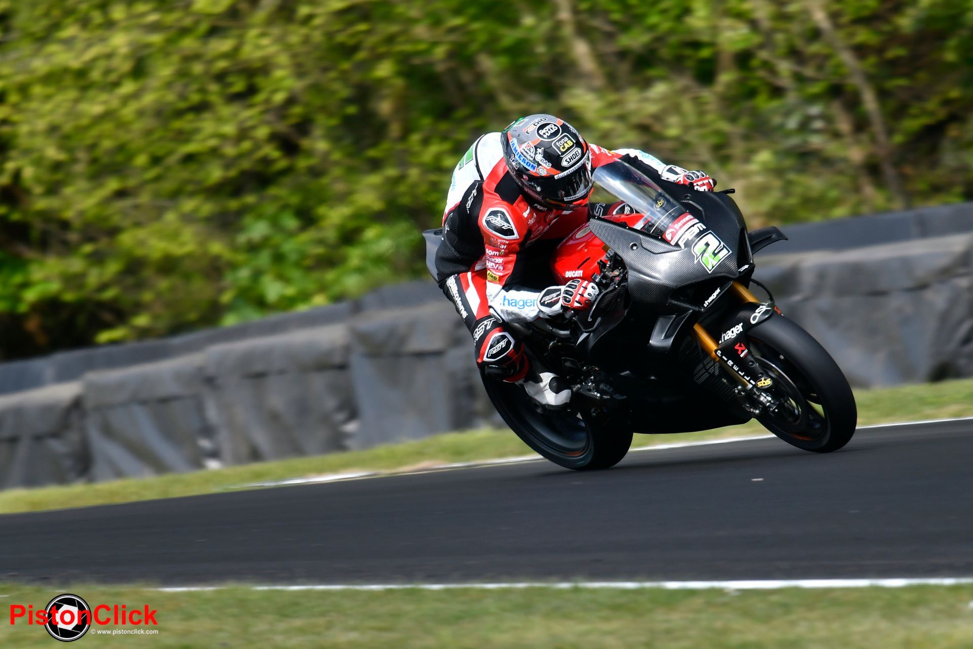 Glen Irwin Hager PBM Ducati Panigale V4R at Oulton Park BSB test
