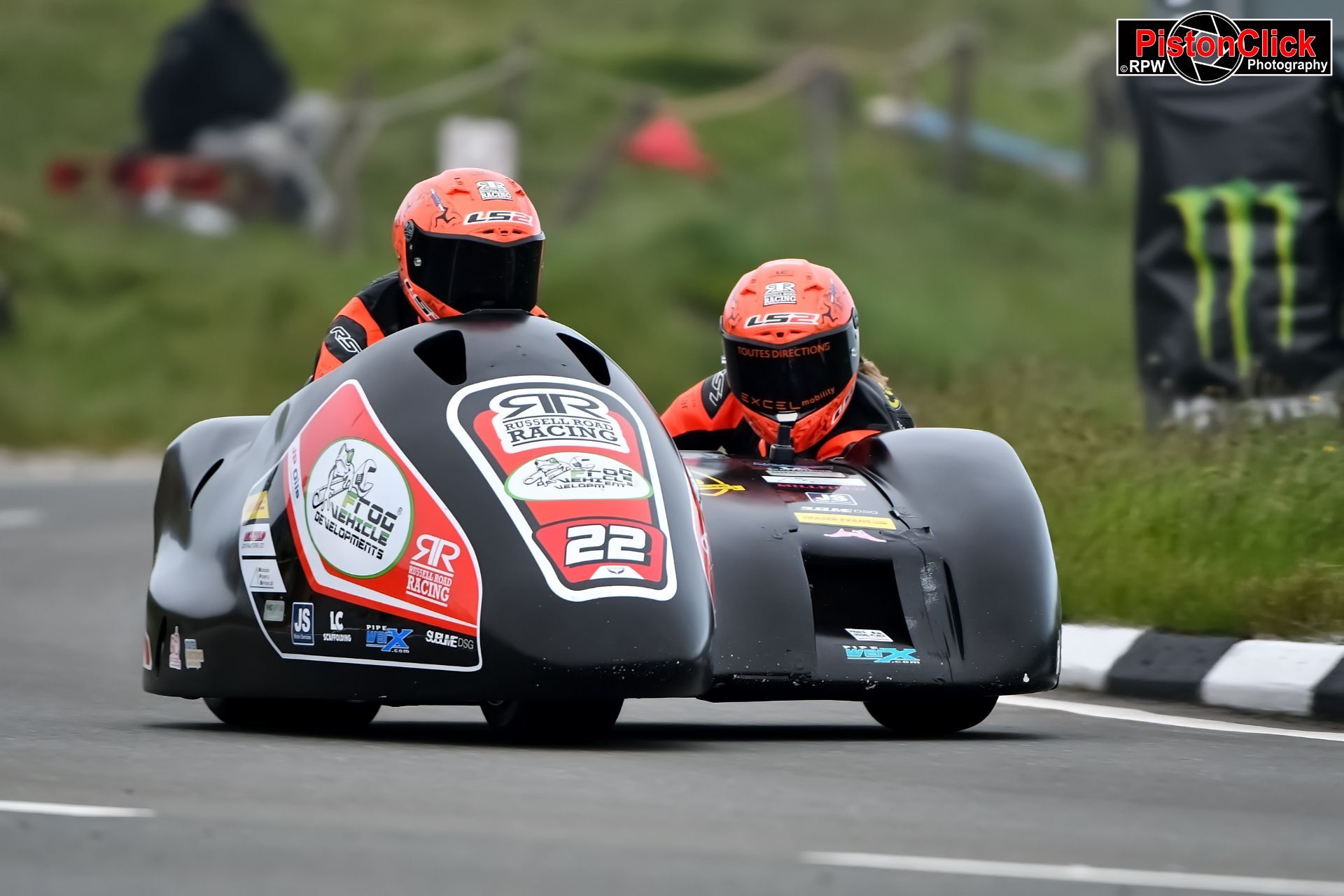 Michael Russell and Vicky Cook sidecar racing at the IoM TT 2024