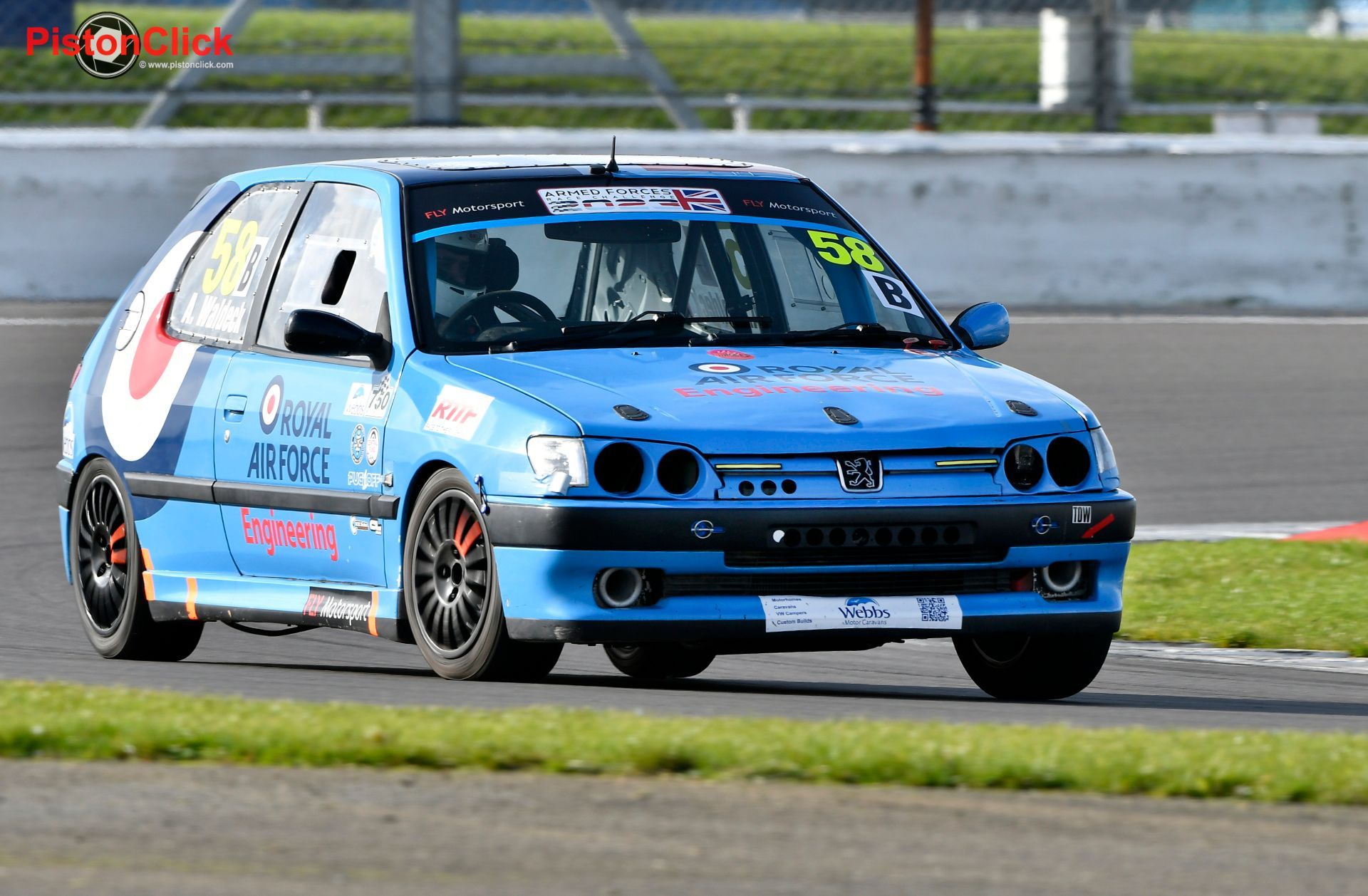 RAF Motorsport race cars at the Birkett Relay race at Silverstone