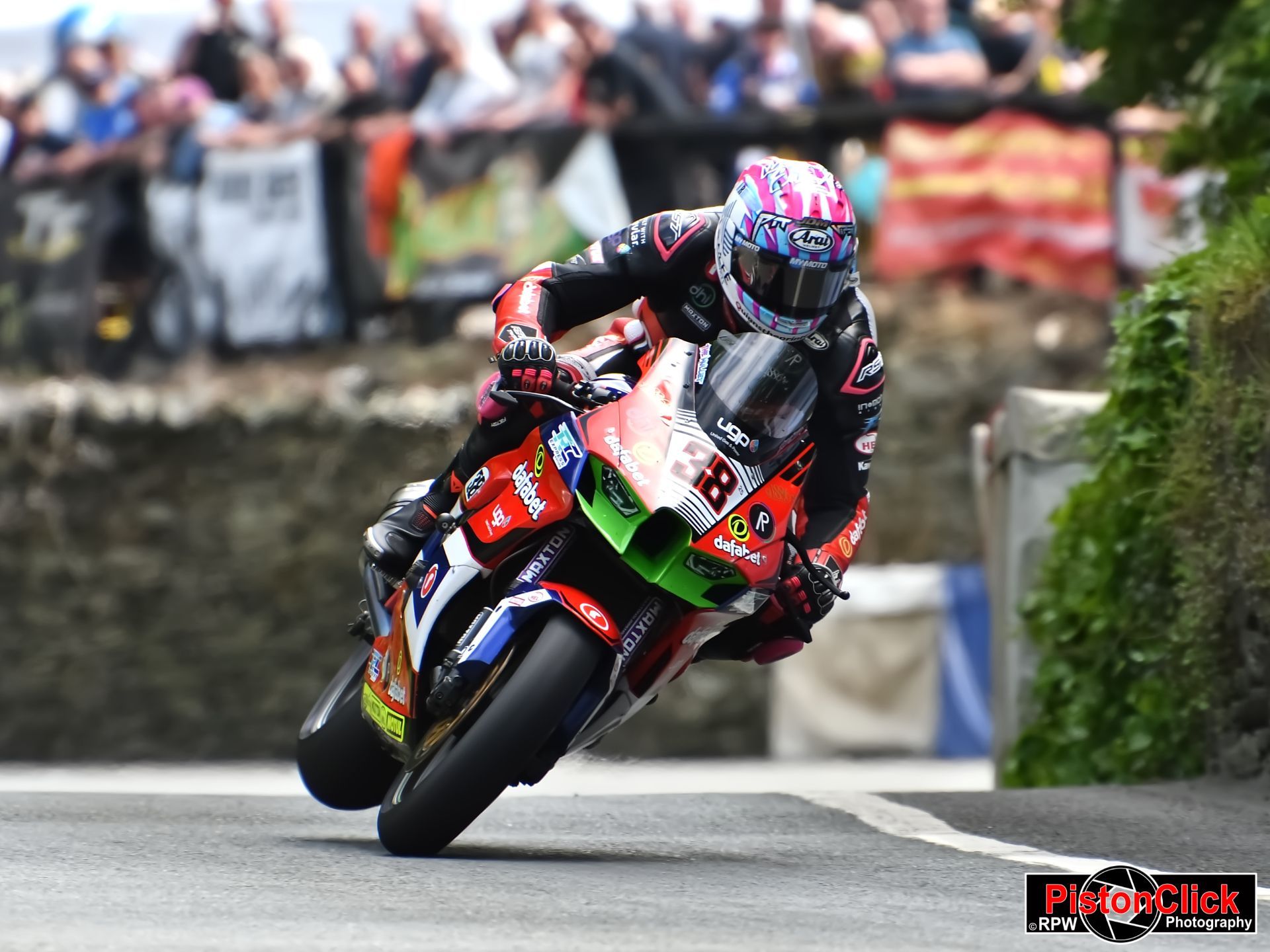 Matt Stevenson on the Dafabet Racing Kawasaki ZX-10RR ZXT02N Superbike race 2 June 2024