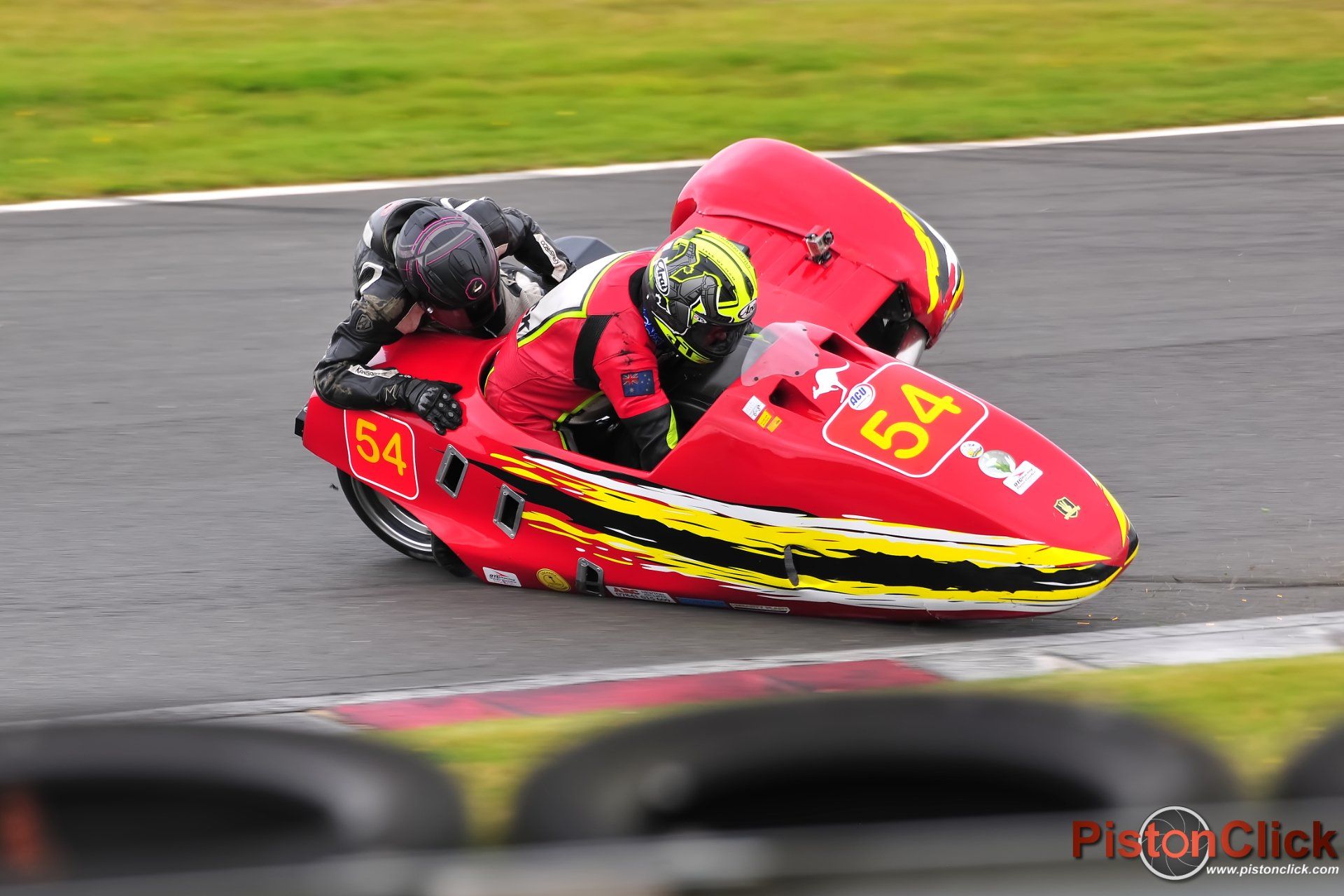Mick Alton and Keith Brotherton Sidecar Revival Cadwell Park