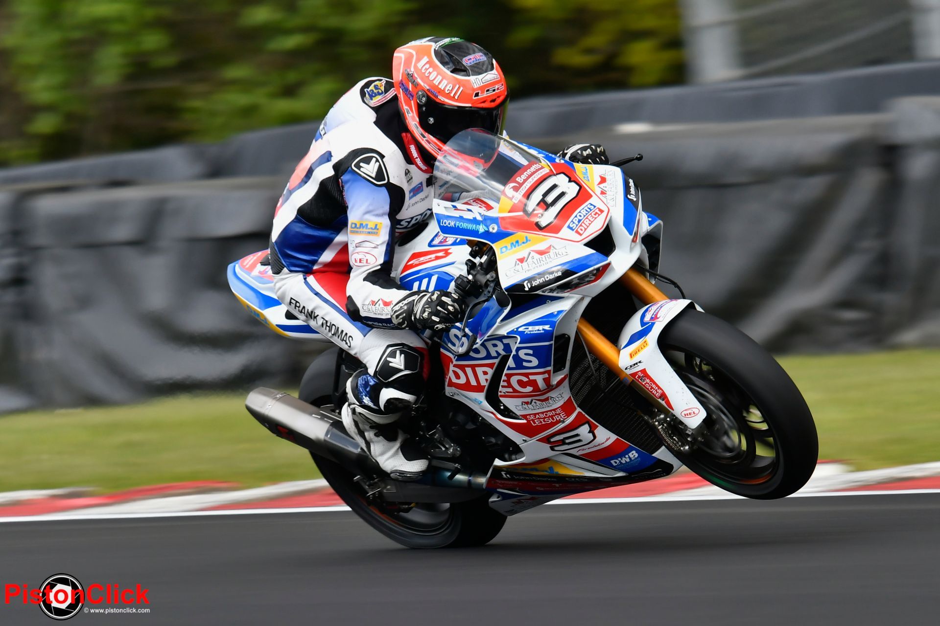 Billy McConnell on the C&L Fairburn Jackson Racing British Super bike at Oulton Park