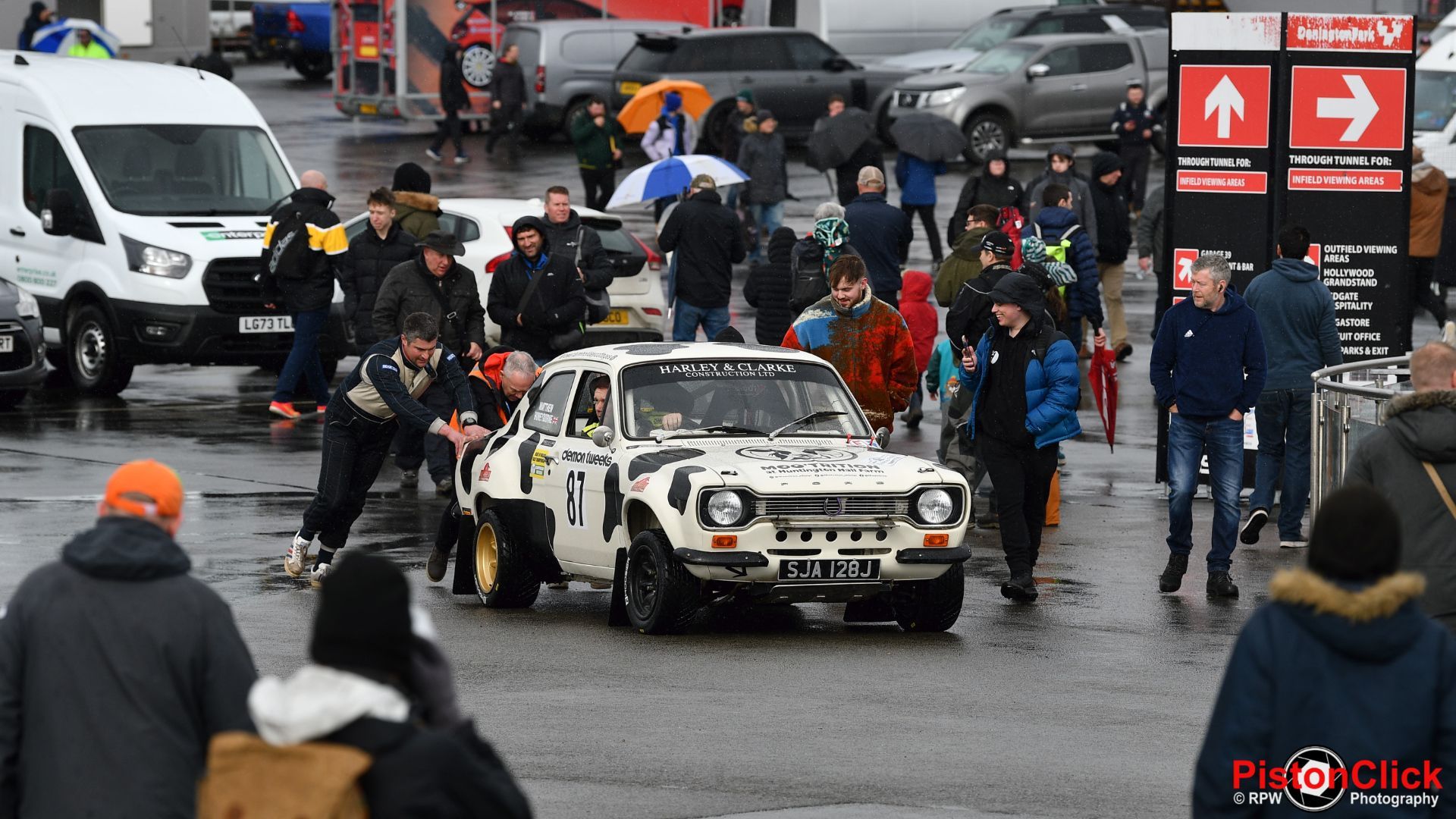 Matthew Honeyborne in the Ford Mexico Mk1 at the Dukeries Rally 2024 Donington Park