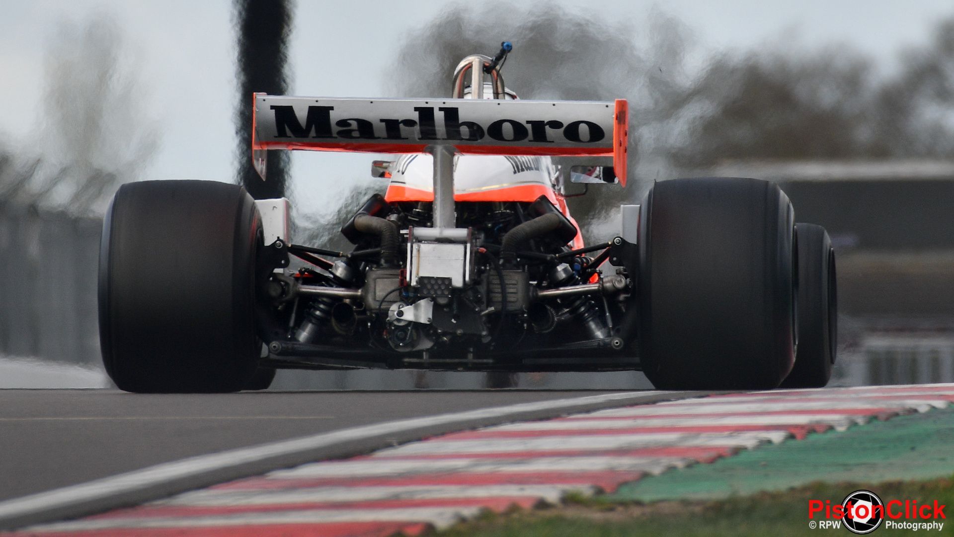 Warren Briggs in the McLaren M29 F1 car at Donington Park
