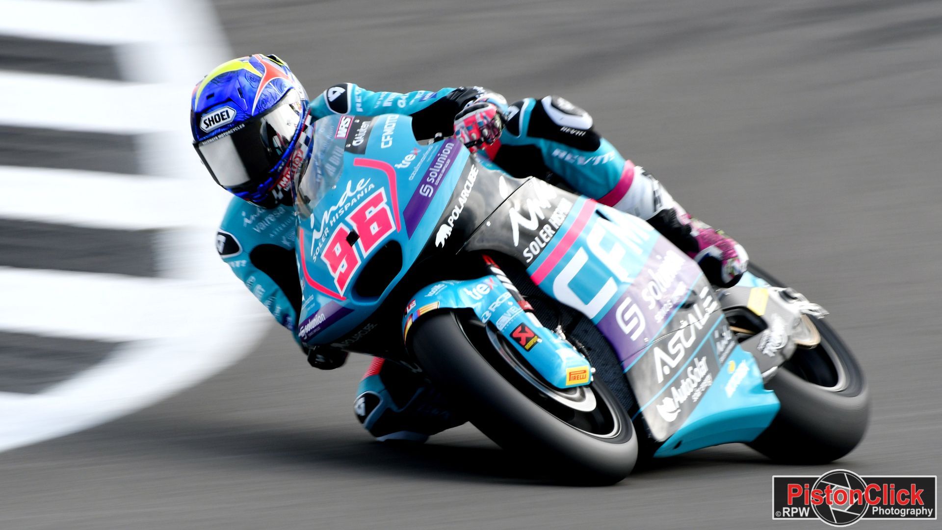 Jake Dixon winning the Moto2 race at the British round of MotoGP