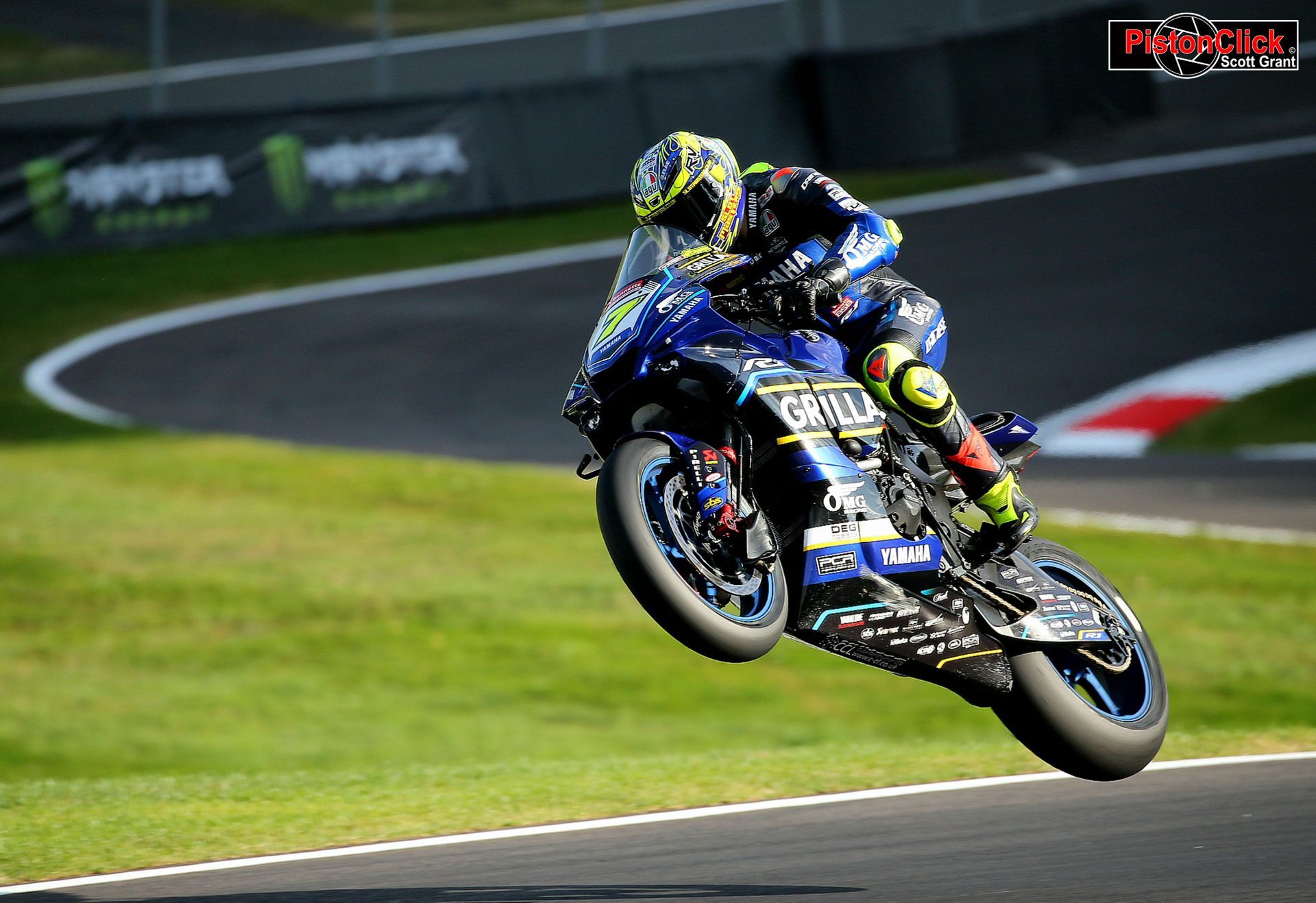 Ryan Vickers jumping the mountain at Cadwell Park
