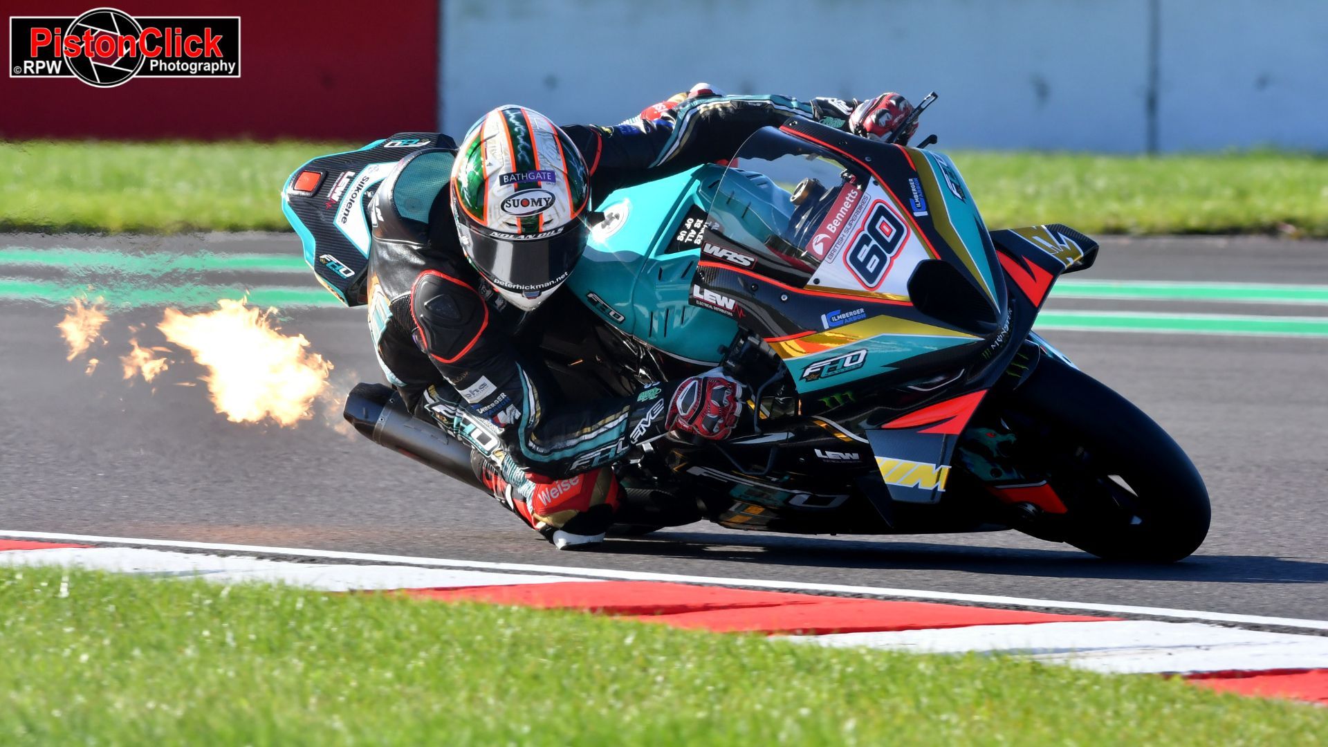 Peter Hickman flaming on his FHO BMW 1000RR