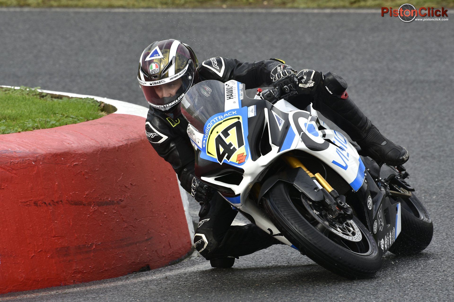 Shaw's Hairpin. This is a cracking spot to capture head on motorcycle shots, the riders can get very close to the wall as #47 Richard Cooper