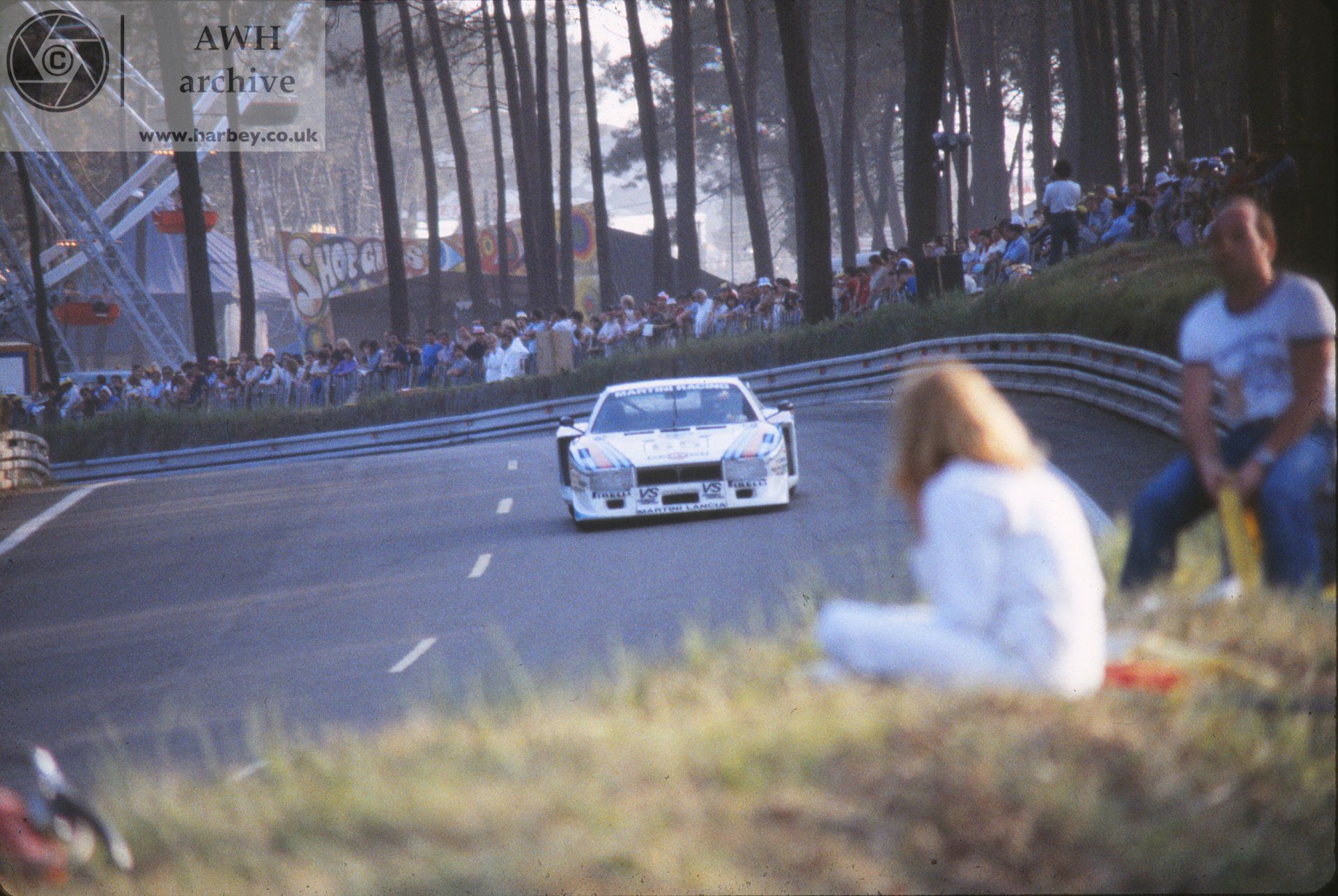 1981 Le Mans Martini liveried Lancia Beta Monte Carlo at the Forest Esses