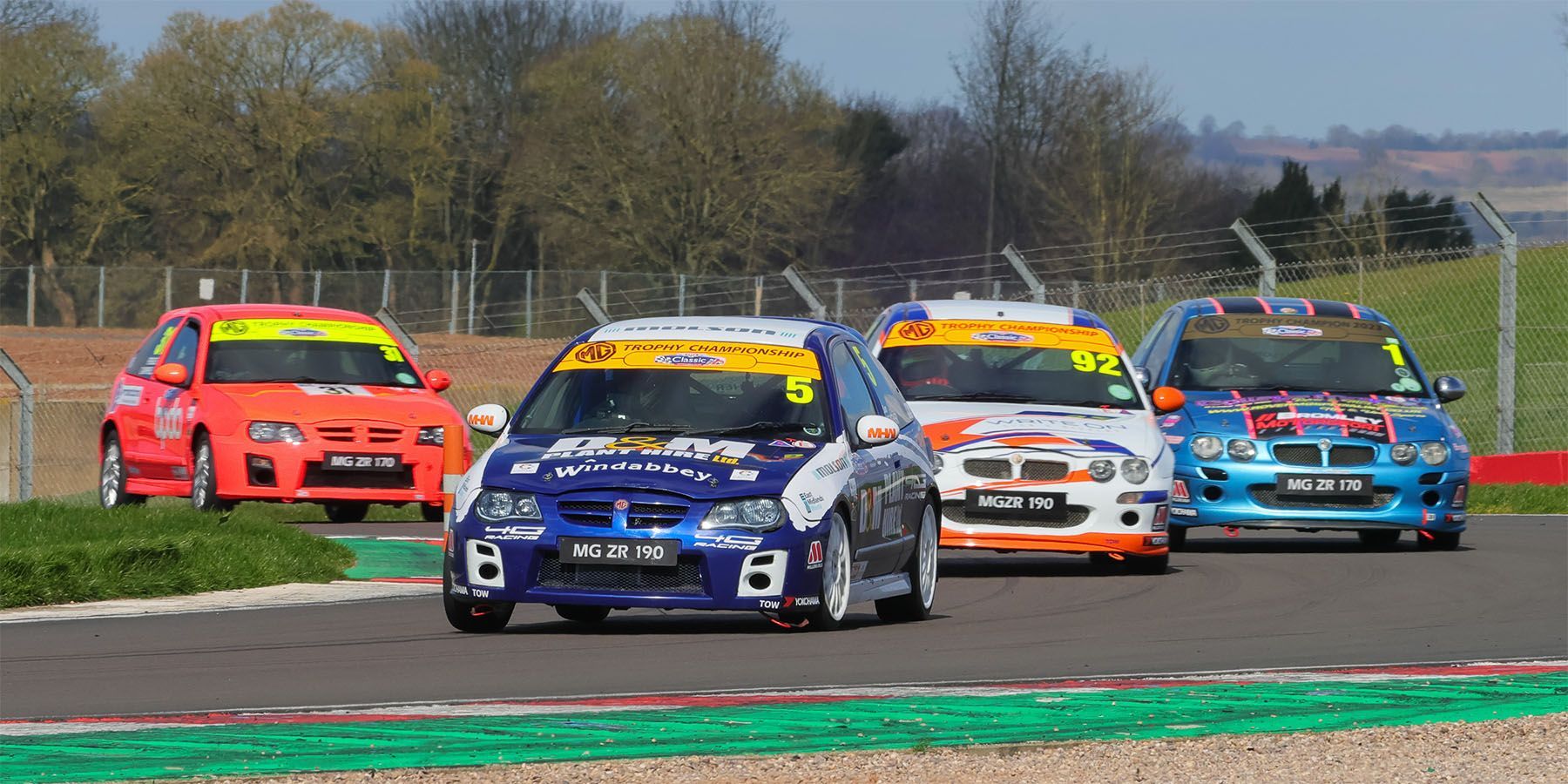 MG Car Club Sam Meagher had the lead at Coppice on lap 1 of race 2