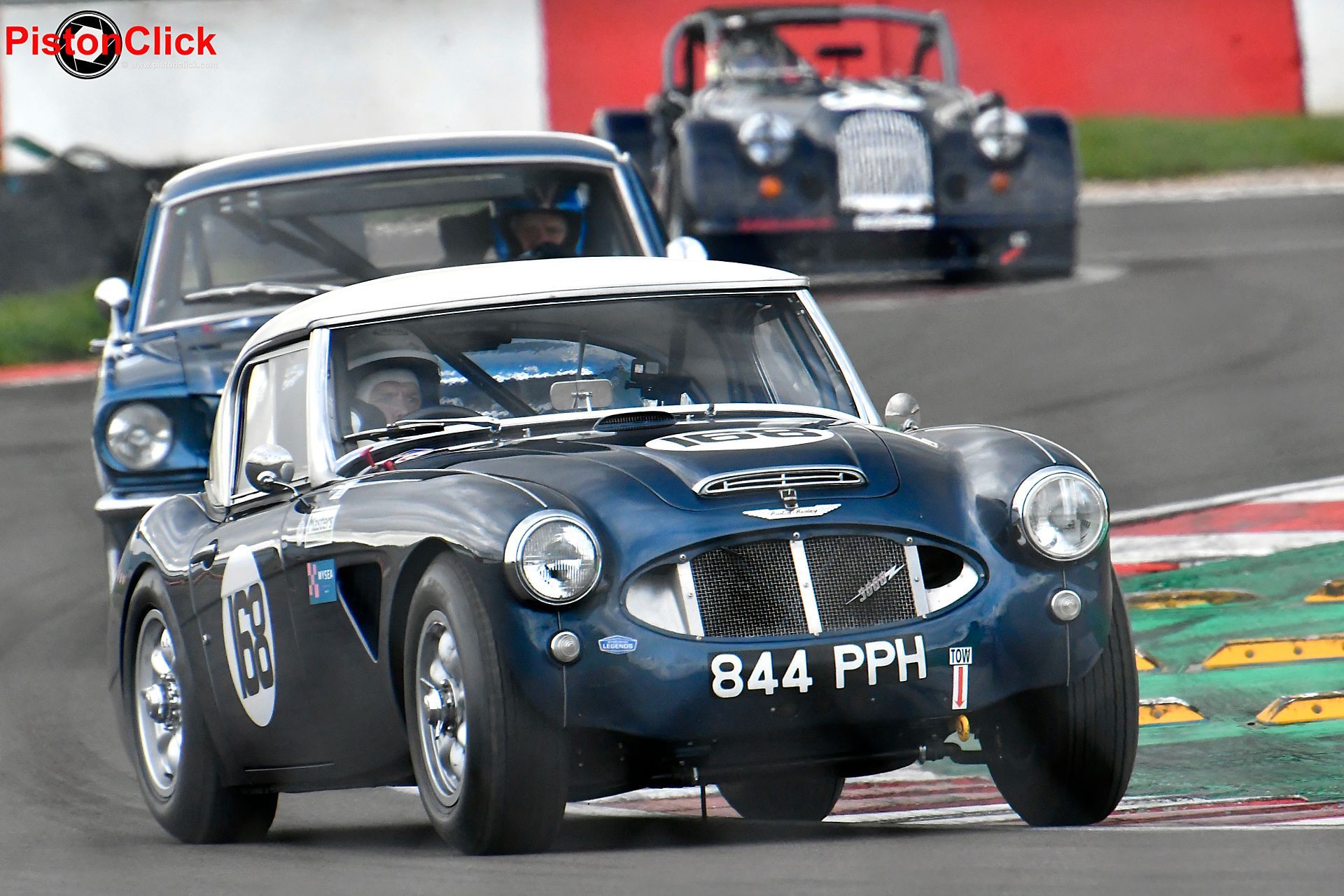 Michael Russell in a Austin Healey 3000 at the masters legends donington park