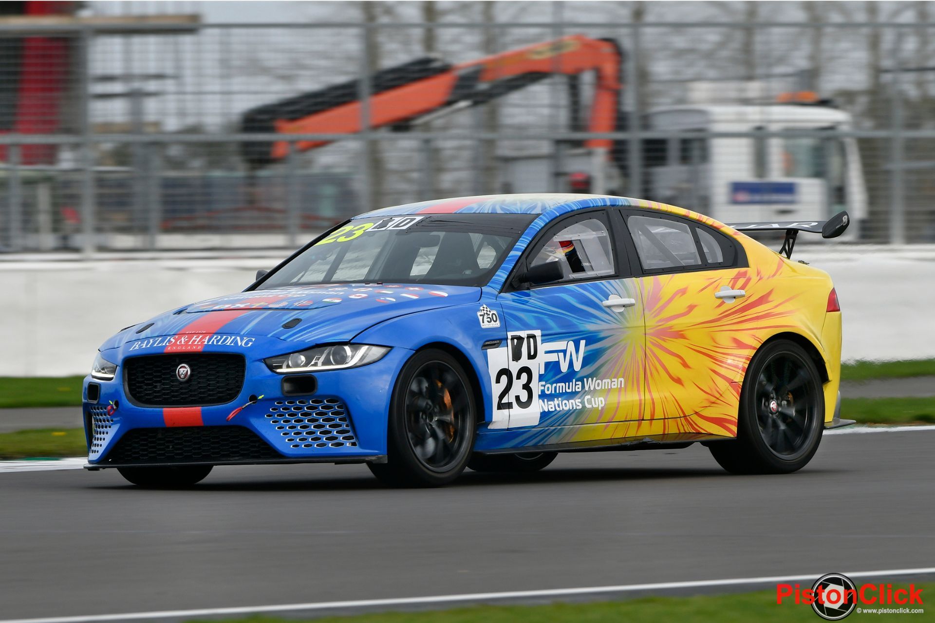 Racing at the Birkett Relay motorsport race at Silverstone