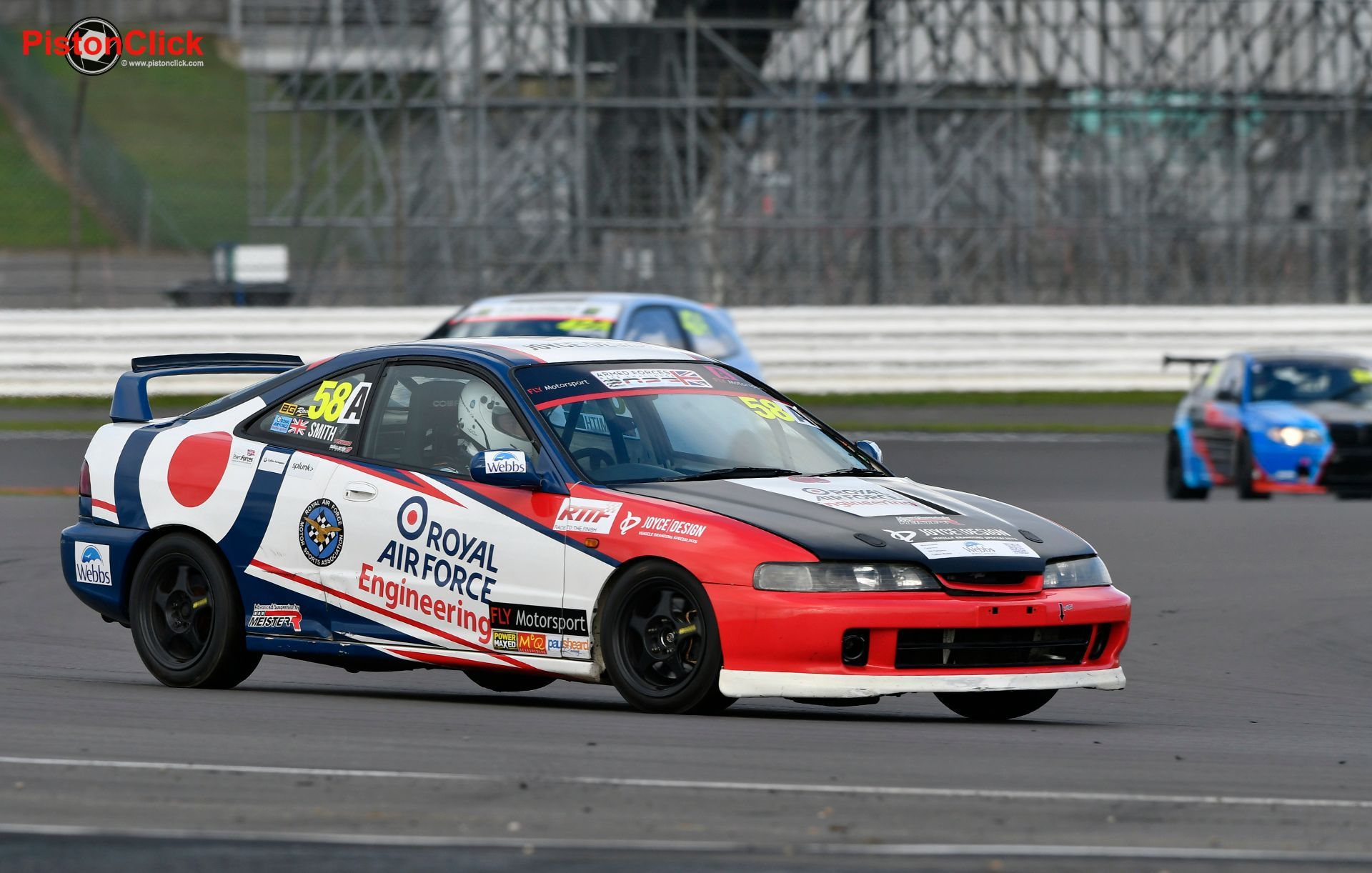 RAF Motorsport race cars at the Birkett Relay race at Silverstone