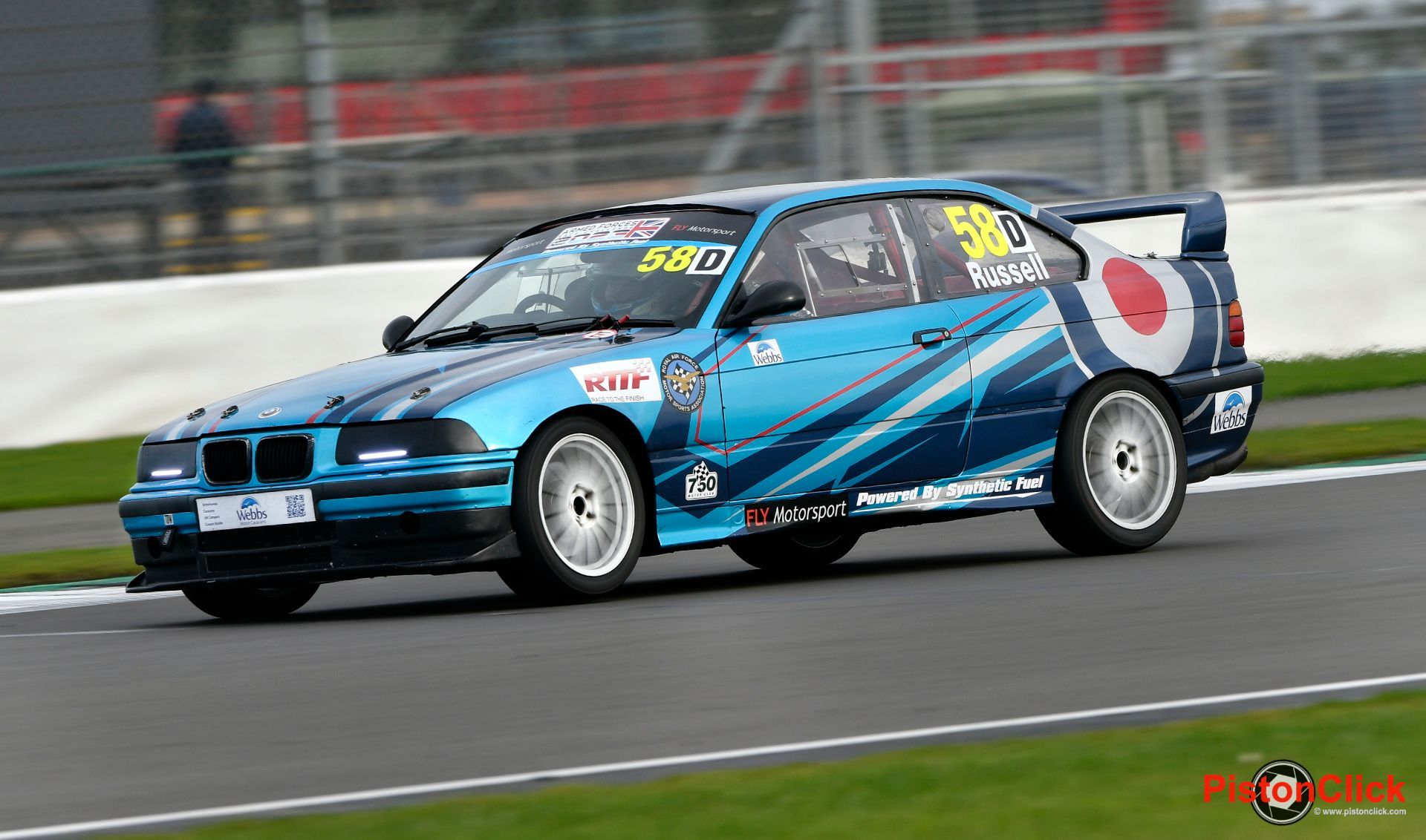 RAF Motorsport race cars at the Birkett Relay race at Silverstone