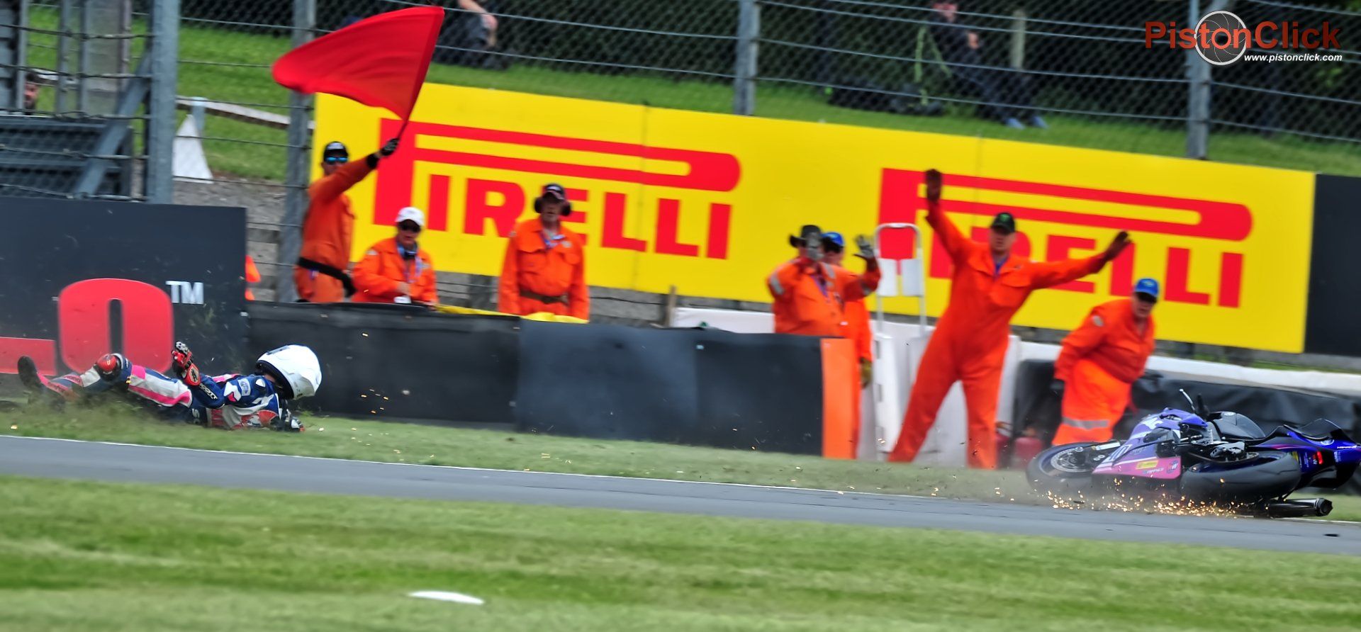 British Superbikes Donington Park crash