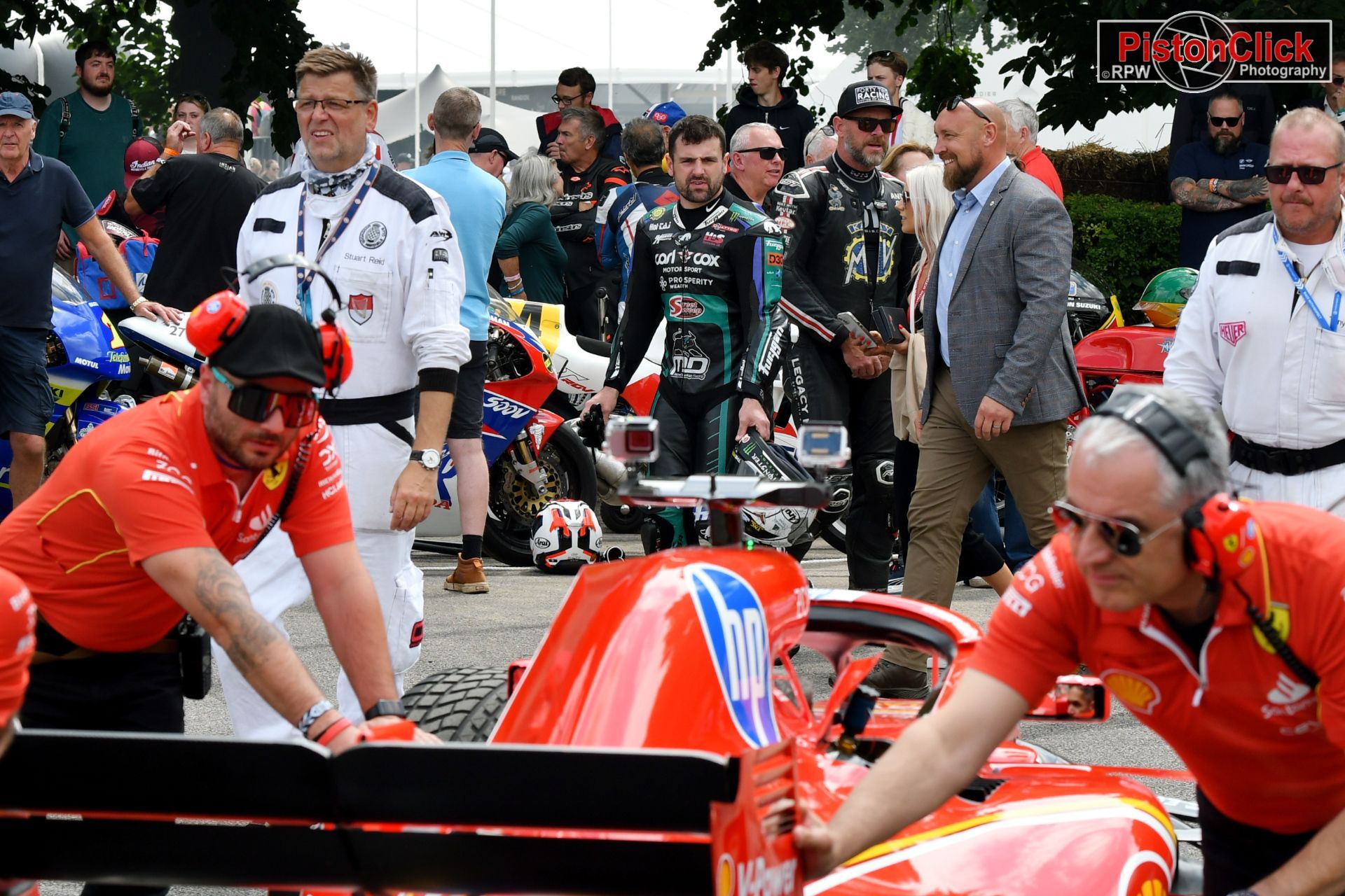 Michael Dunlop at the Goodwood Festival of Speed being presented as the most successful rider in Isle of Man TT history.
