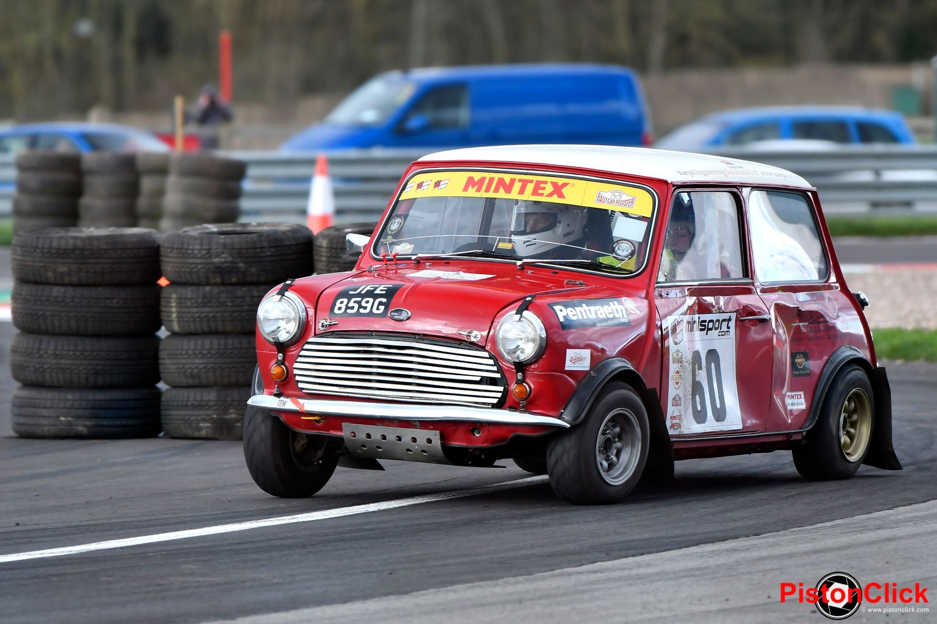 Callum Powell in a Mini at the Dukeries Rally 2024 Donington Park