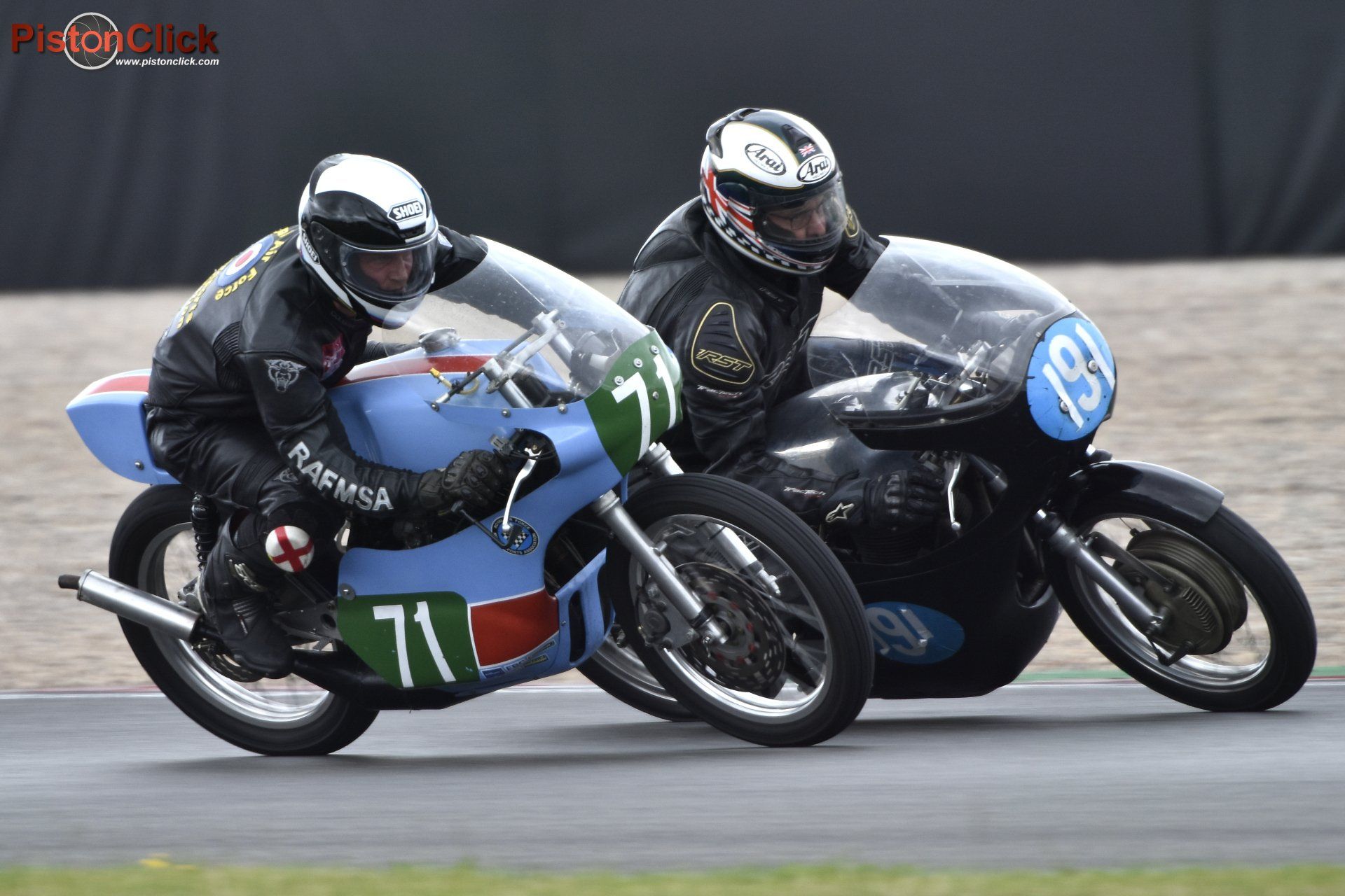 Royal Air Force Classic Motorcycle racing team at Donington Park